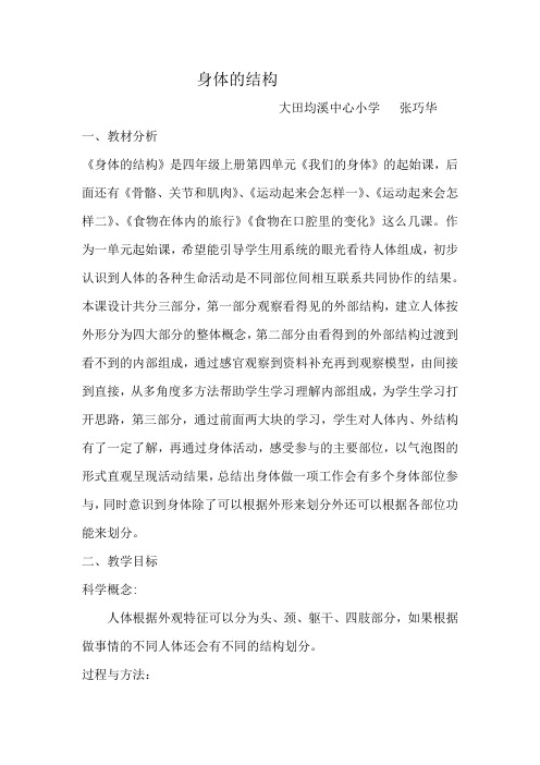 身体的结构简案