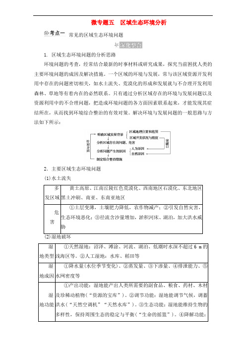 小题培优高考地理一轮复习精品：微专题区域生态环境分析新人教含解析