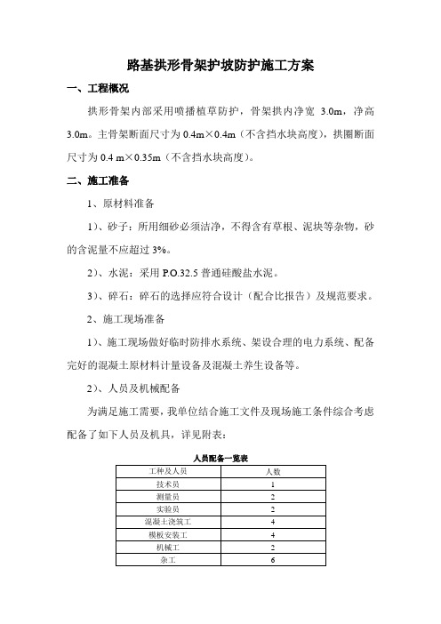 拱形骨架护坡施工方案