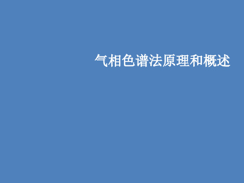 气相色谱法原理和概述