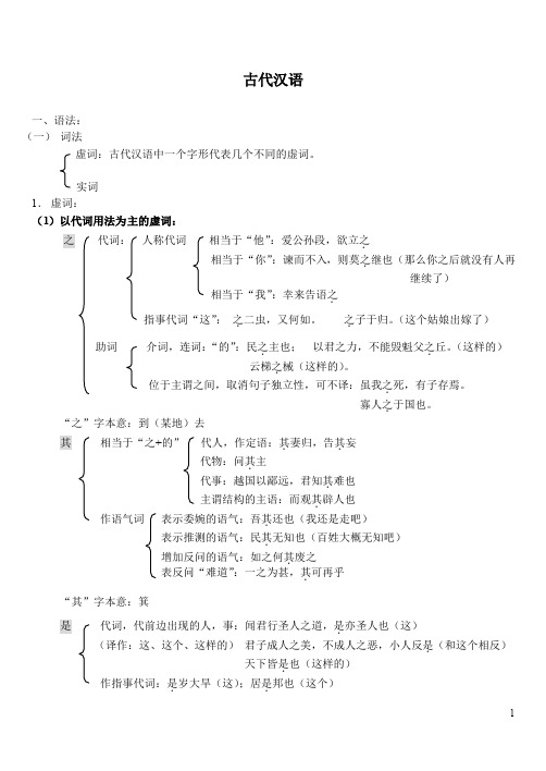 古代汉语+通论框架