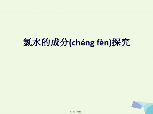 广东省广州市高中化学第四章非金属及其化合物第二节富集在海水中的元素氯氯水的成分探究课件新人教版必修1