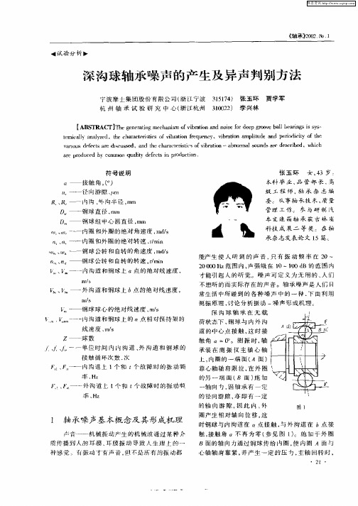 深沟球轴承噪声的产生及异声判别方法