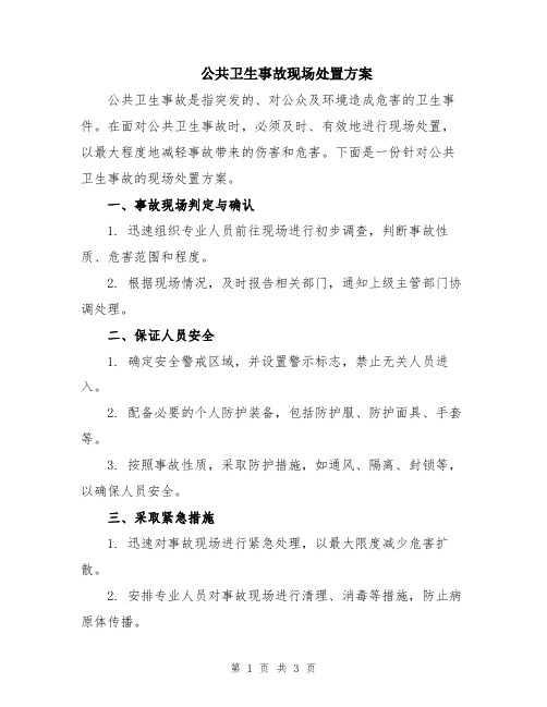 公共卫生事故现场处置方案