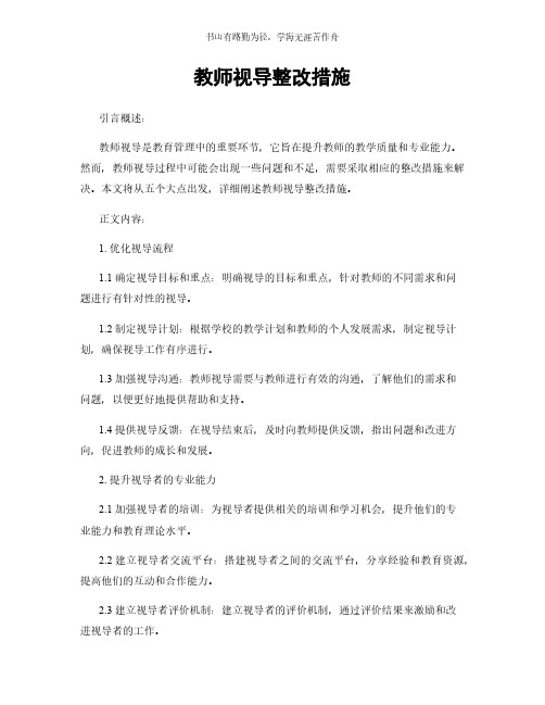 教师视导整改措施简版