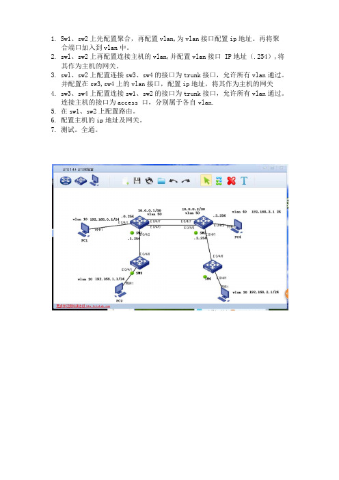 vlan间通信加聚合配置