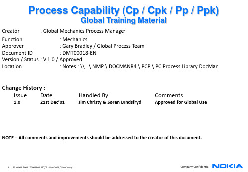 nokia内部资料：制程能力控制.ppt