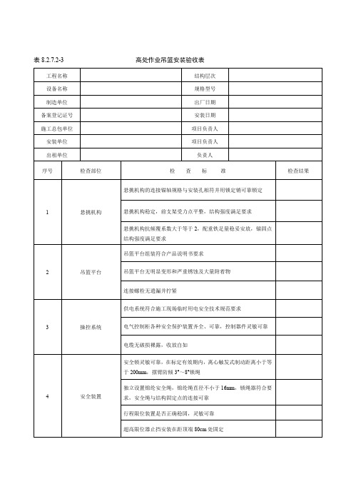 吊篮验收表