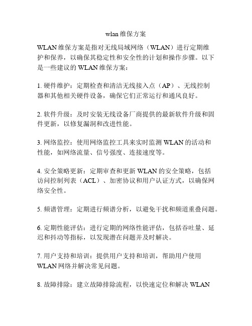 wlan维保方案