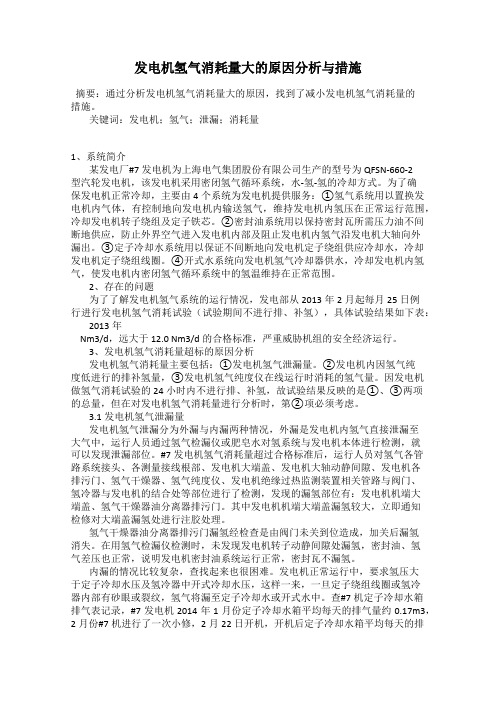 发电机氢气消耗量大的原因分析与措施