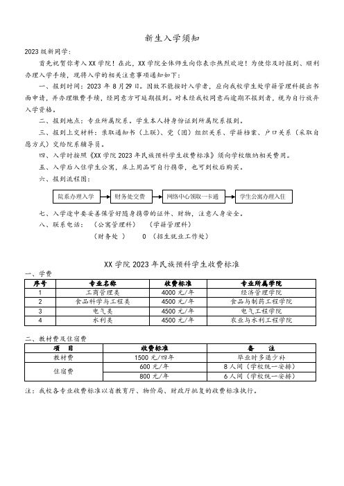 新生入学须知