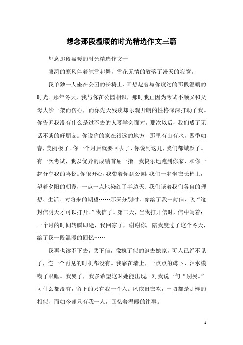 想念那段温暖的时光精选作文三篇