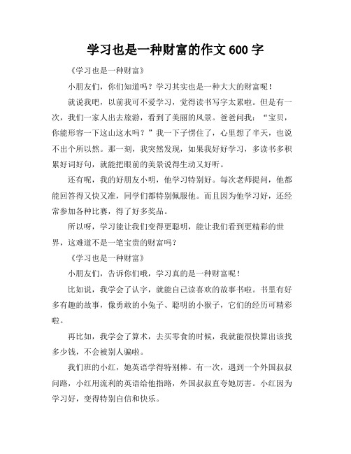 学习也是一种财富的作文600字