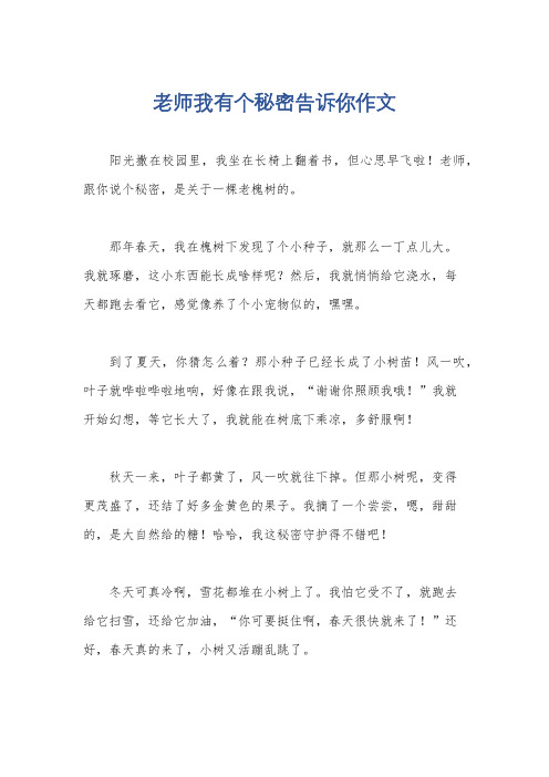 老师我有个秘密告诉你作文