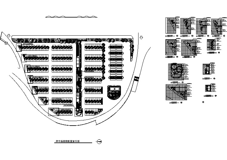 某停车场景观种植总规划设计施工详细方案CAD图纸
