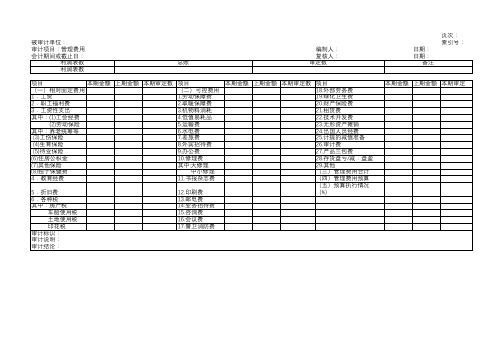 管理费用项目审计工作底稿