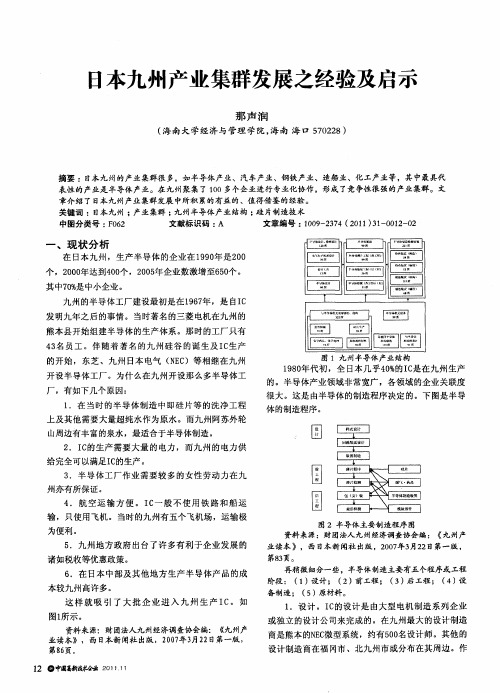 日本九州产业集群发展之经验及启示