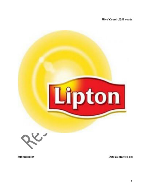 Lipton--SWOT英文分析--立顿奶茶SWOT英文分析