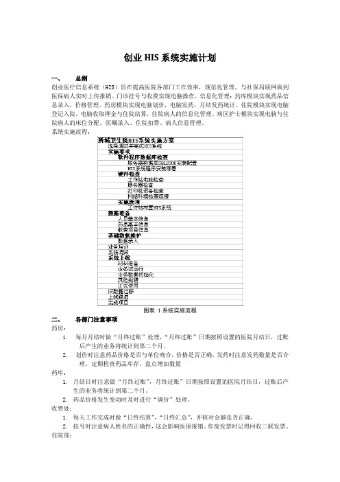 HIS系统实施计划