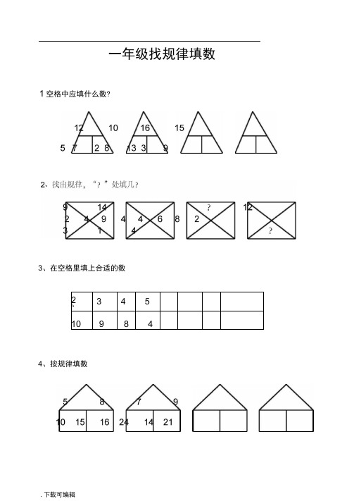 一年级奥数_找规律总结题