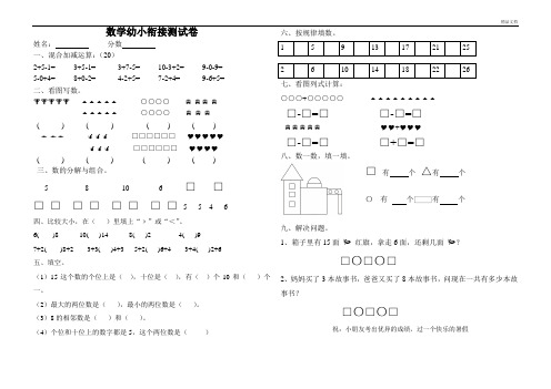 学前班数学幼小衔接测试卷