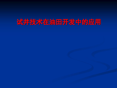 试井技术在油田中的开发与应用