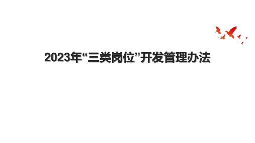 2023年“三类岗位”开发管理办法