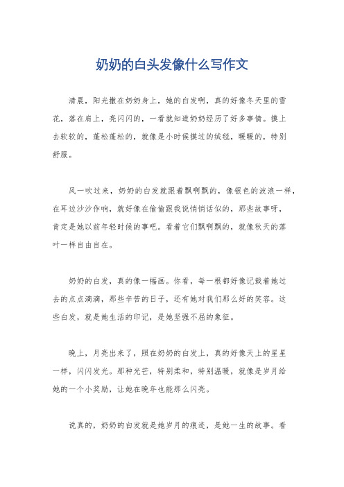 奶奶的白头发像什么写作文