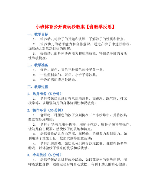 小班体育公开课玩沙教案【含教学反思】