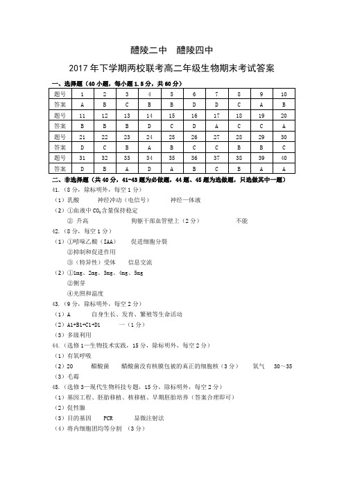 湖南省醴陵二中、醴陵四中2017-2018学年高二上学期期