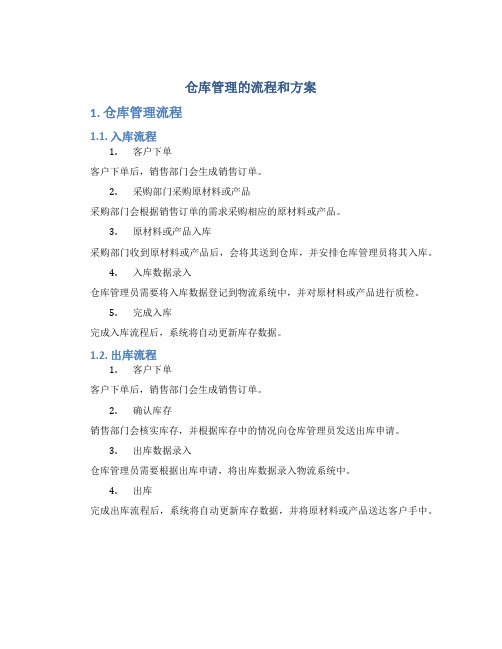 仓库管理的流程和方案