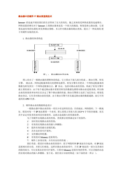 路由器中的硬件ip路由表查找技术