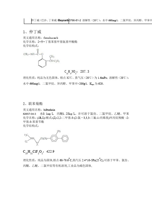 16种农药性质