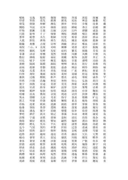 2012年北京会考词语表