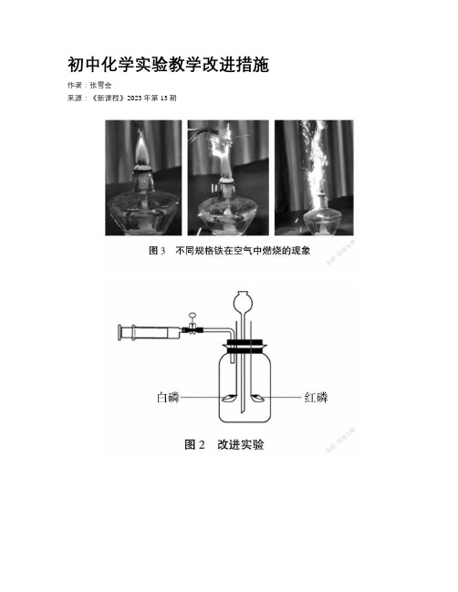 初中化学实验教学改进措施 