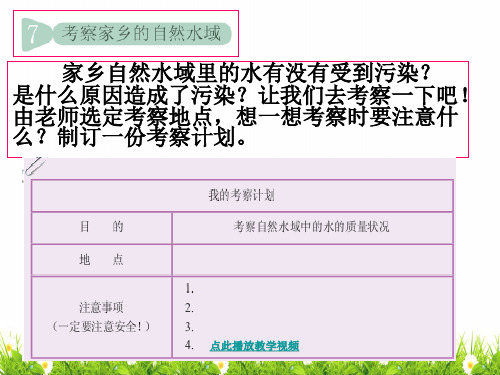 新科教版科学六年级下册《考察家乡的自然水域》精品课件