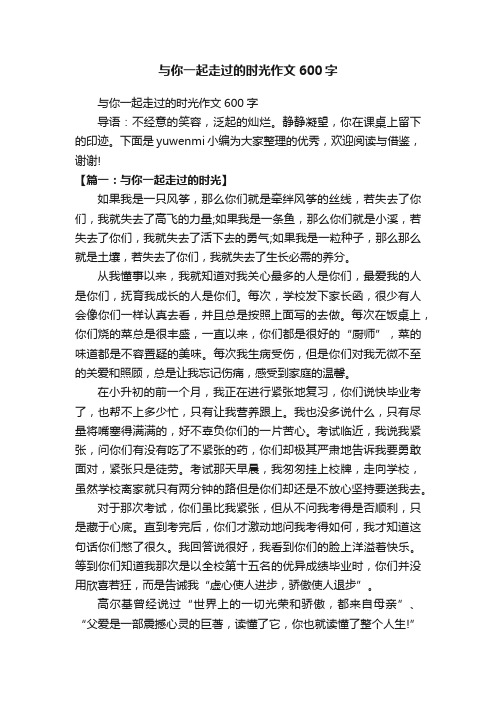 与你一起走过的时光作文600字