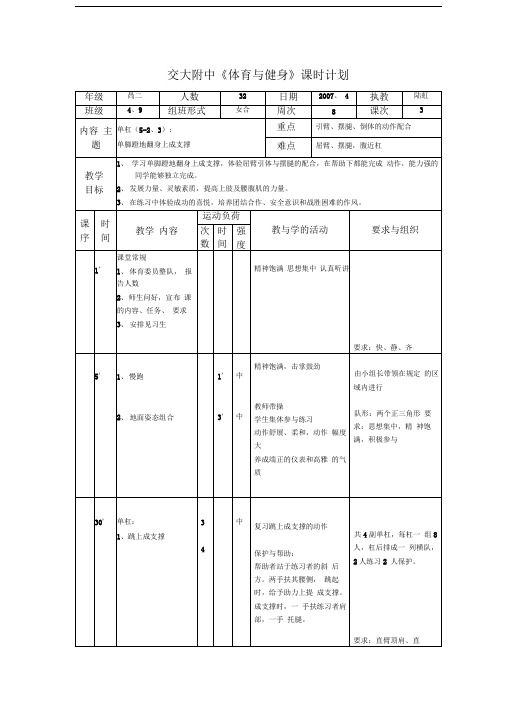 单脚蹬地翻身上成支撑(实录课)