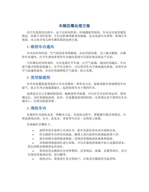 车辆发霉处理方案