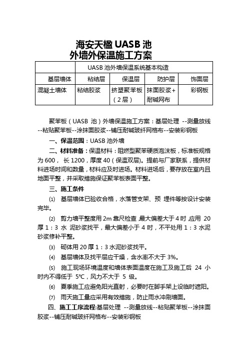 UASB池 外墙保温施工方案