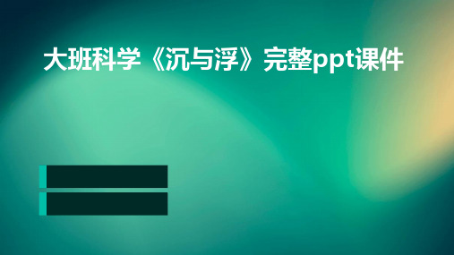 大班科学《沉与浮》完整ppt课件