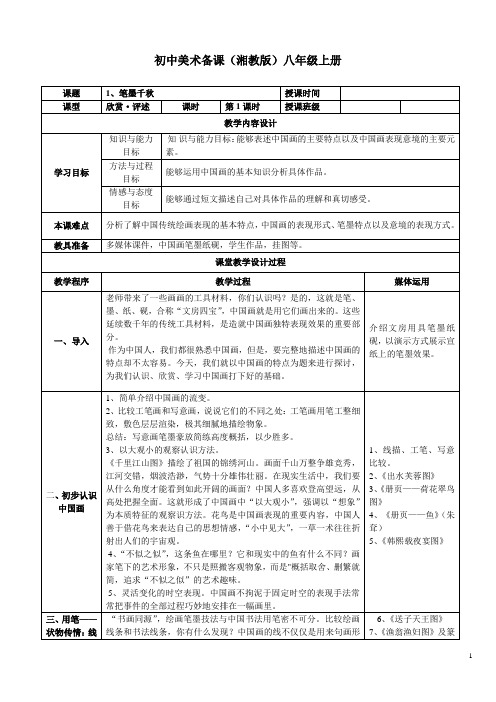 湘教版-初中美术八年级上册