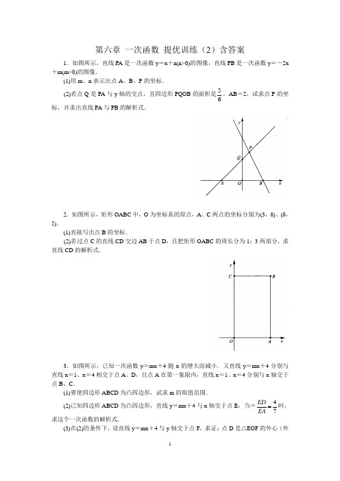 第六章 一次函数 提优训练(2)含答案