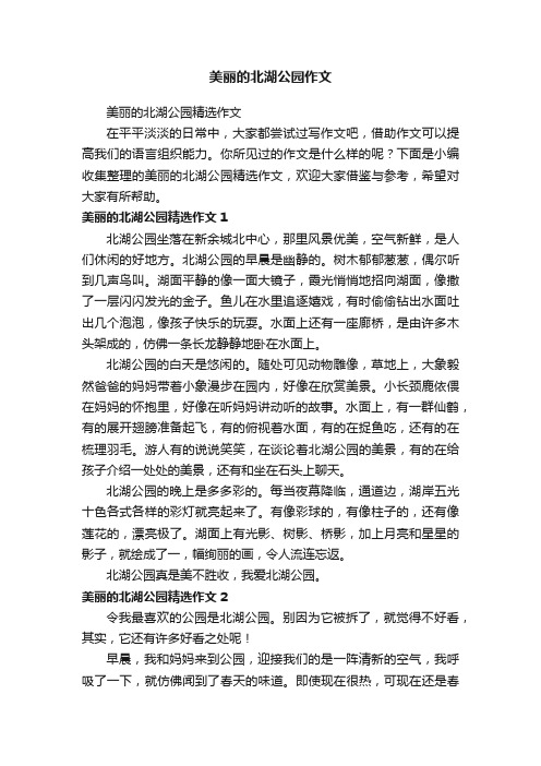 美丽的北湖公园精选作文