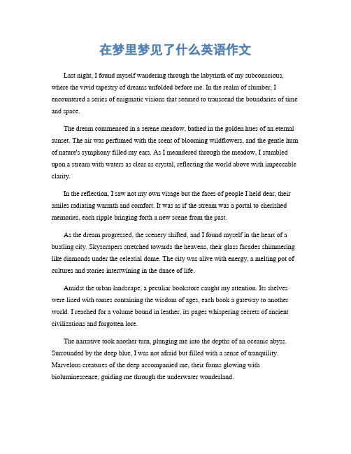 在梦里梦见了什么英语作文