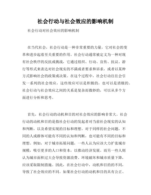 社会行动与社会效应的影响机制