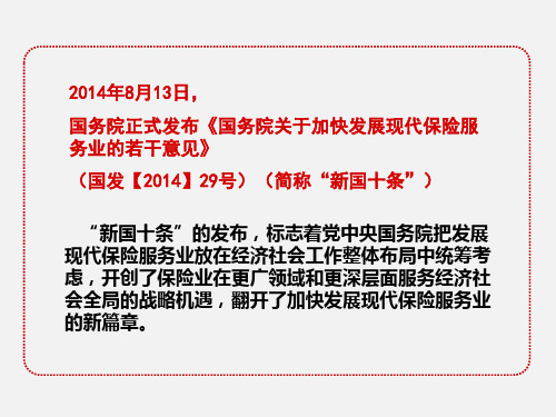 课件学习宣传贯彻落实新国十条加快发展现代保险服务业