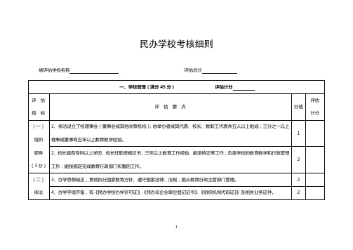 民办学校考核细则