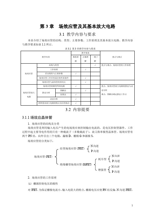 第3章  场效应管及其放大电路习题解