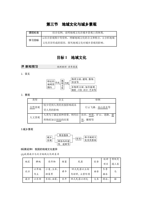 高中地理必修二 试卷讲义 第二章 第三节 地域文化与城乡景观